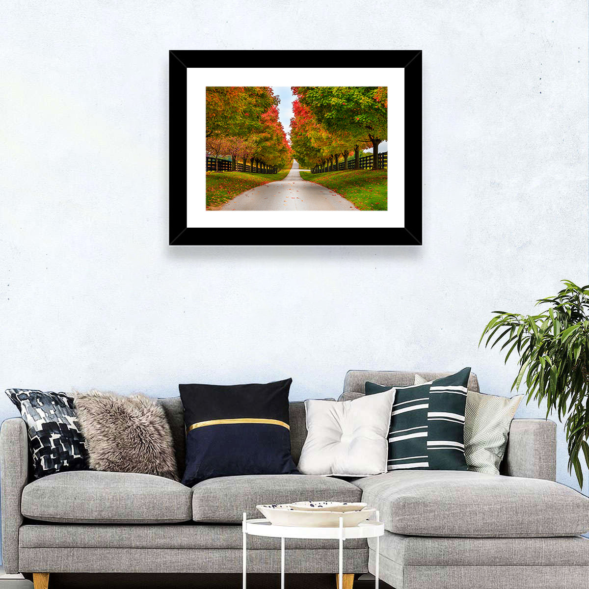 Tree-lined Farm Lane, Kentucky Wall Art in a room, landscape