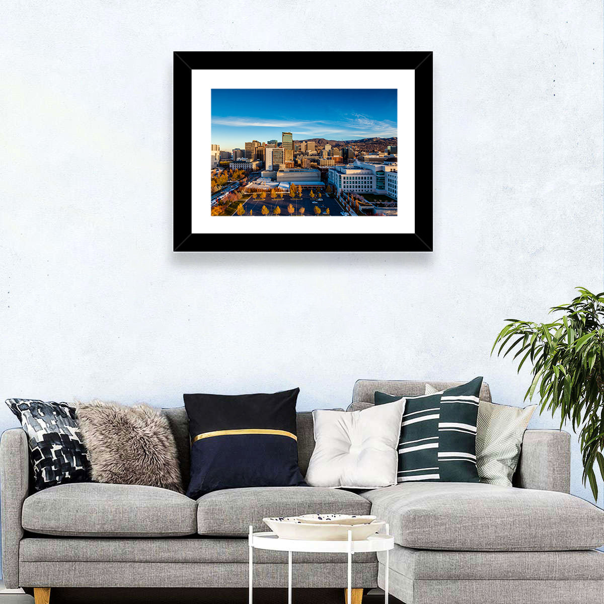 Salt Lake City Skyline at Golden Hour Wall Art