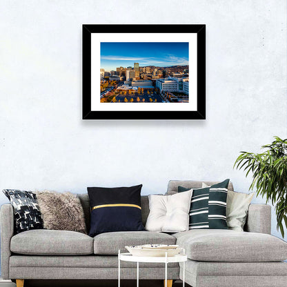 Salt Lake City Skyline at Golden Hour Wall Art