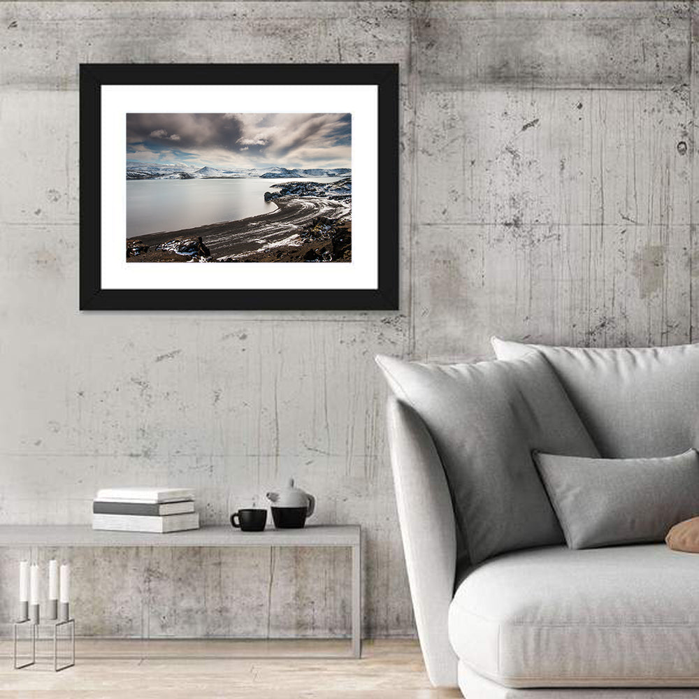 Kleifarvatn Black Sand Shore Wall Art