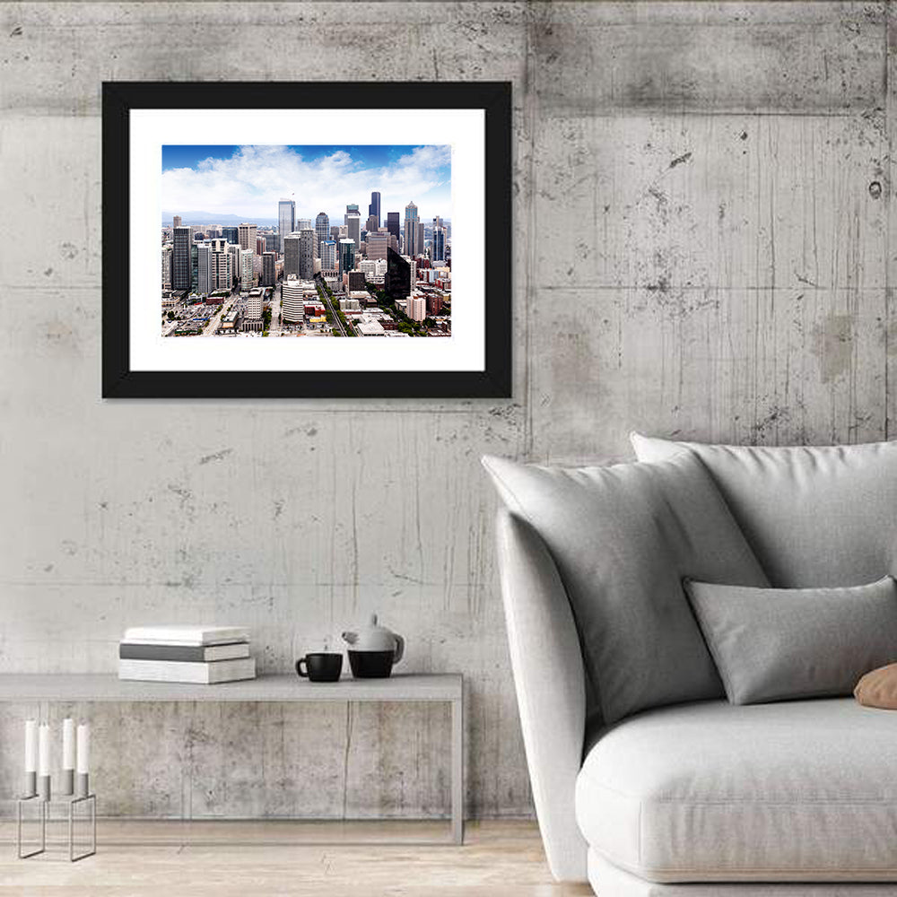 Aerial Seattle Skyline Cityscape Wall Art