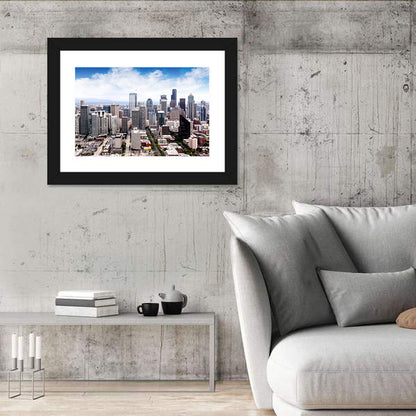 Aerial Seattle Skyline Cityscape Wall Art