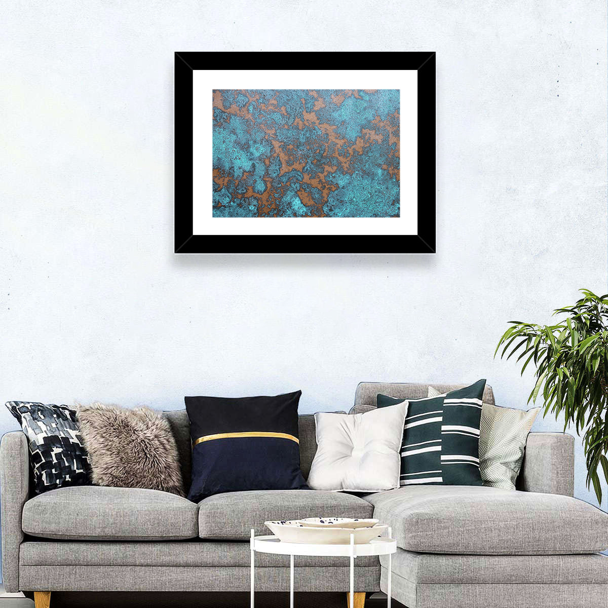 Oxidized Copper Patina Abstract Wall Art