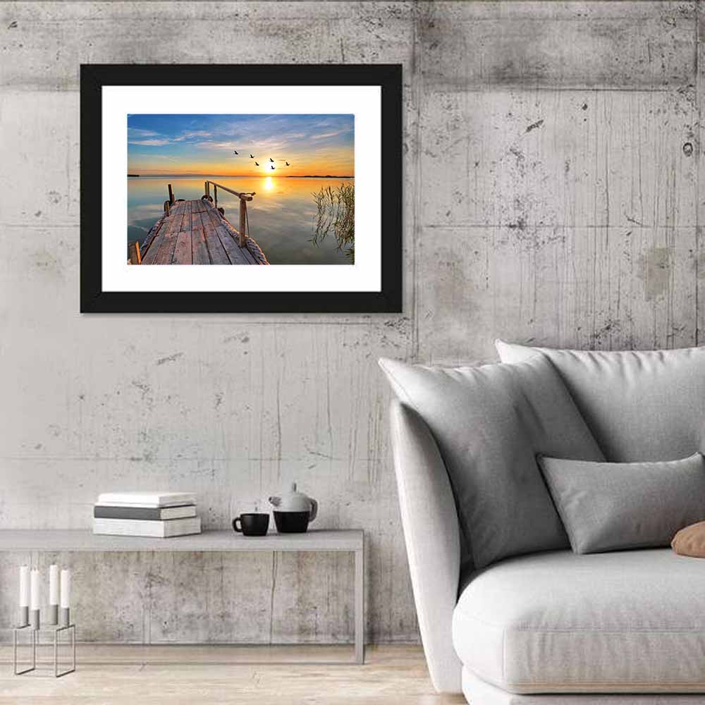 Wooden Pier at Sunset Wall Art
