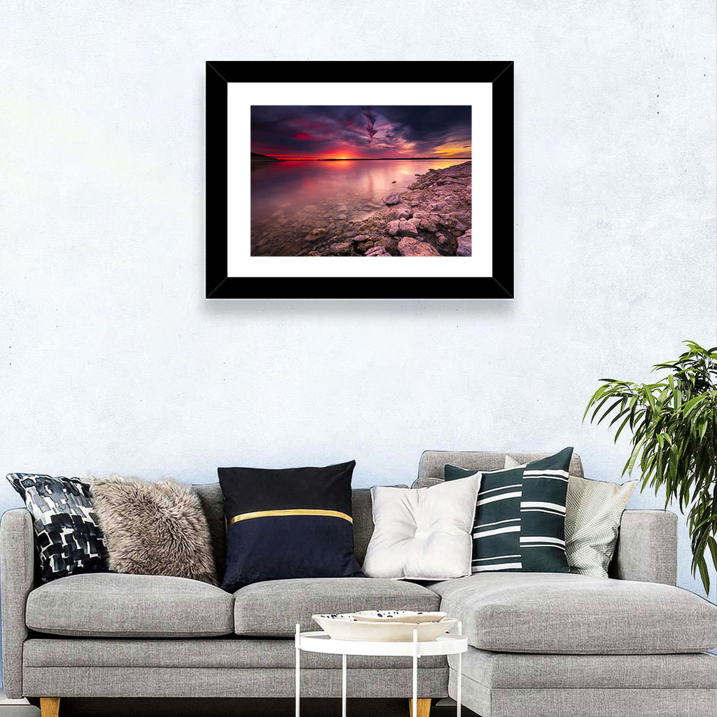 Benbrook Lake Sunset Reflection Wall Art