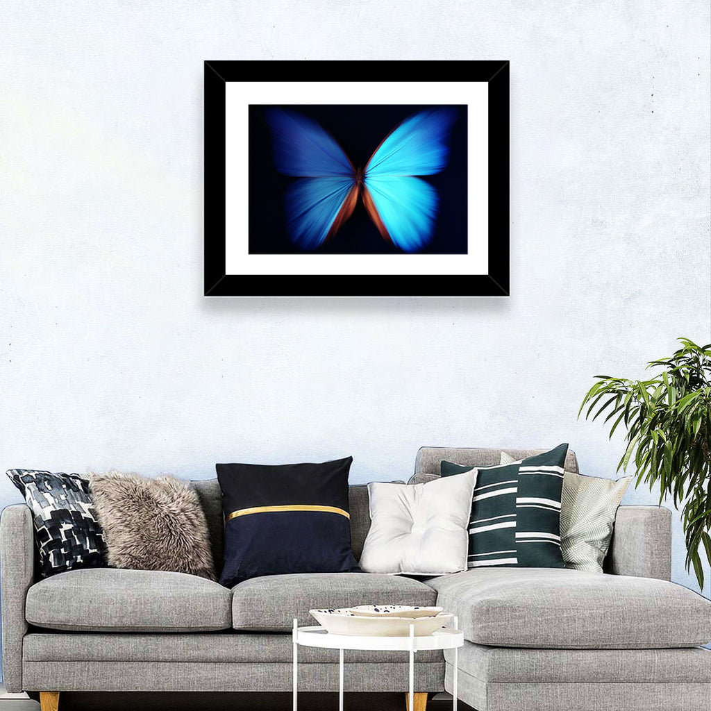 Blue Butterfly Macro Study Wall Art