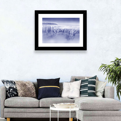 Iguazu Falls Blue Monochrome Wall Art