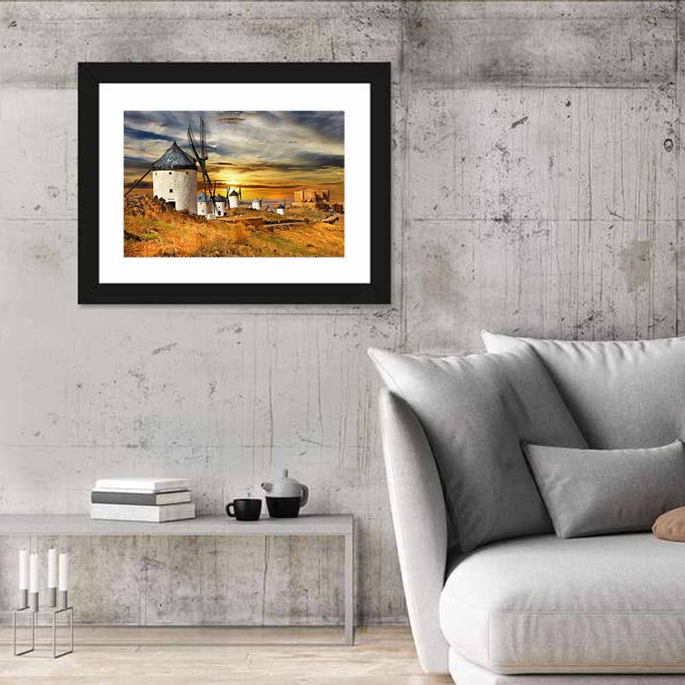 Windmills of Consuegra at Sunset Wall Art