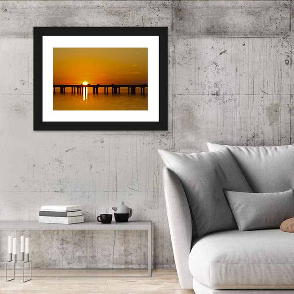 Lake Pontchartrain Causeway Sunset Wall Art