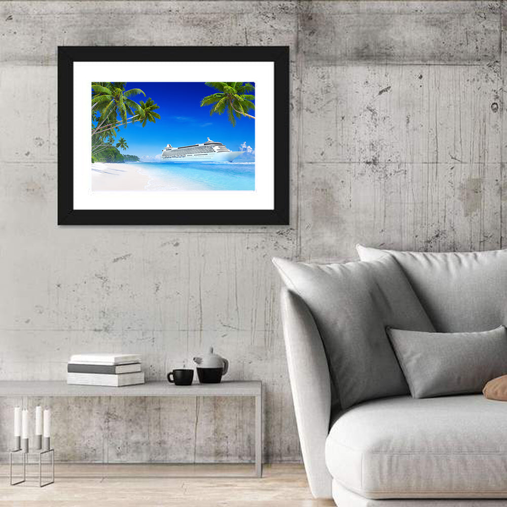 Tropical Beach Cruise Ship Shoreline Wall Art
