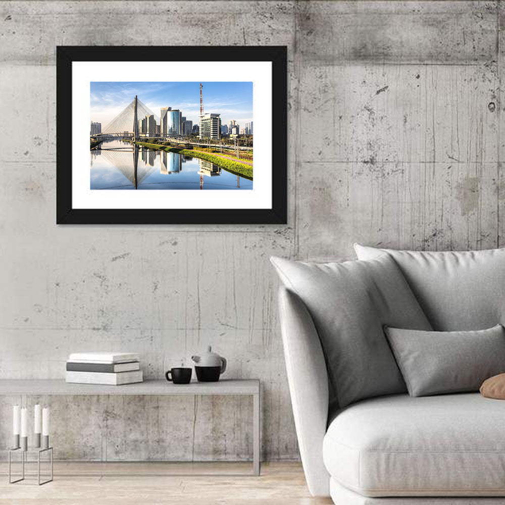 Estaiada Bridge Reflections Wall Art
