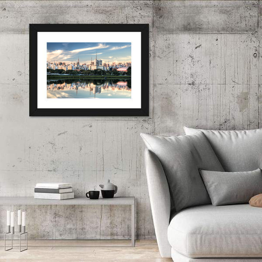 Ibirapuera Park Golden Hour Reflection Wall Art