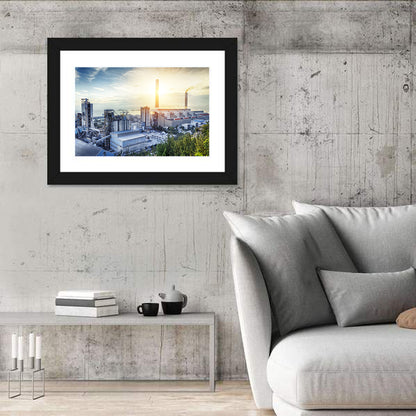 Coastal Power Plant at Sunrise Wall Art