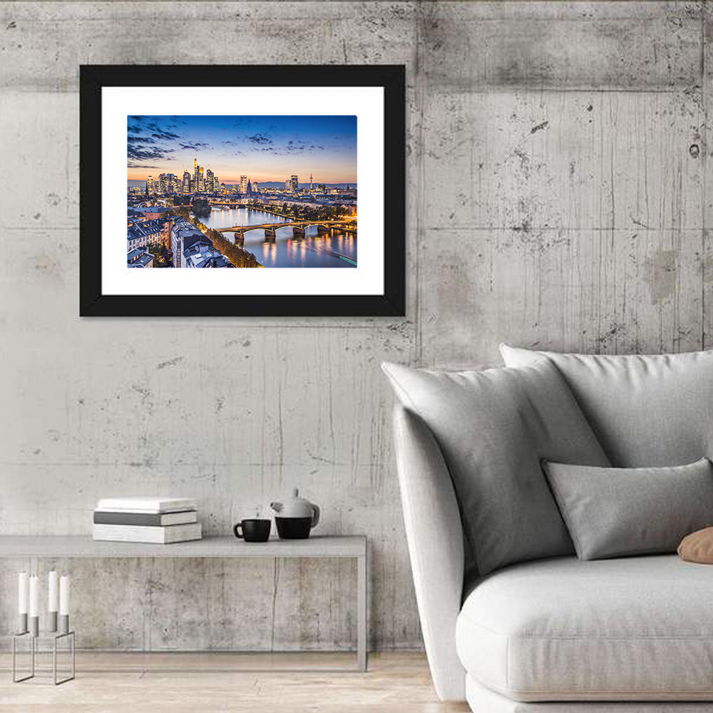 Frankfurt Twilight Skyline Wall Art