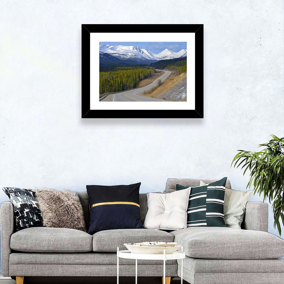 Alaska Highway Winding Road and Rv Wall Art in a room, landscape