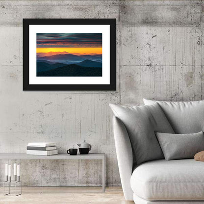 Misty Blue Ridge Sunrise North Carolina Wall Art