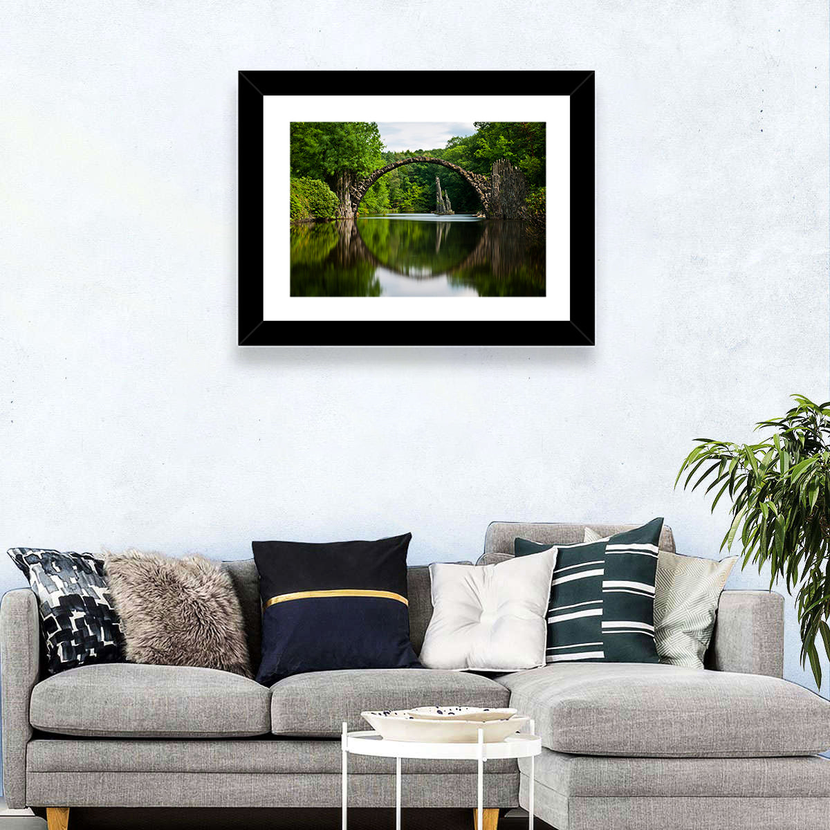 Lake Stone Bridge Wall Art