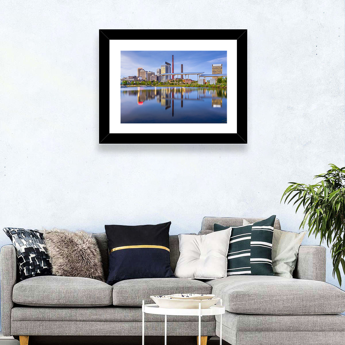 Birmingham Skyline Reflection at Twilight Wall Art