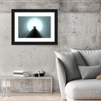 Moonlit Mountain Hut Wall Art