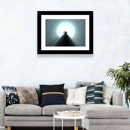 Moonlit Mountain Hut Wall Art