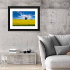 Red Barn in Golden Wheat Field Wall Art