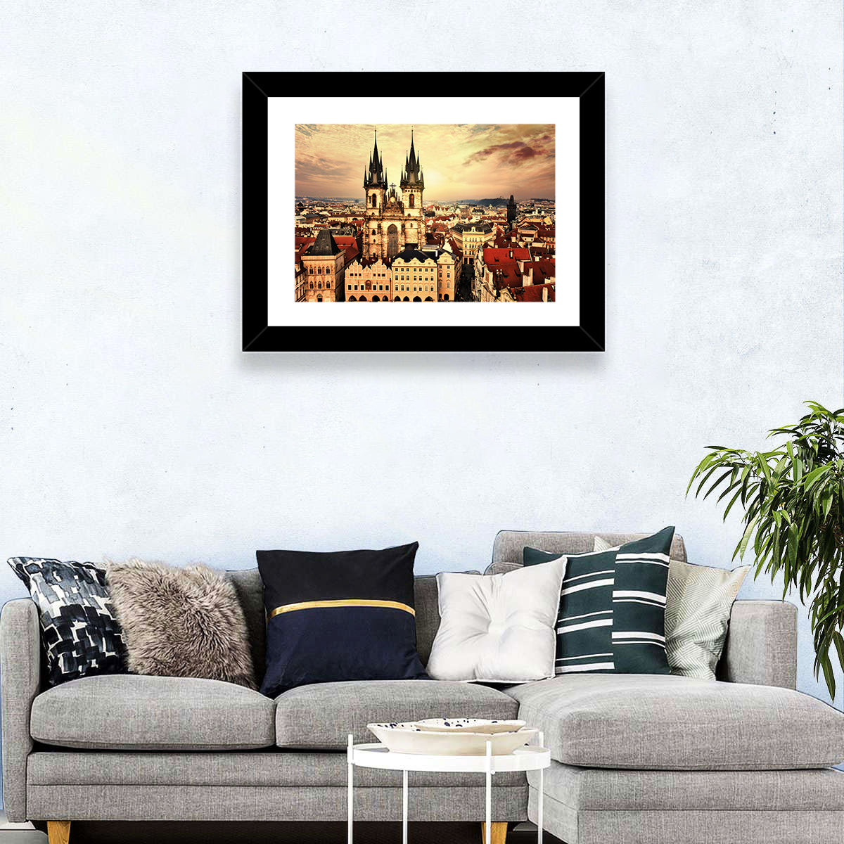 Prague Old Town Skyline at Golden Hour Wall Art