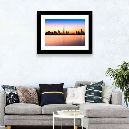 Dubai Skyline at Dusk Wall Art