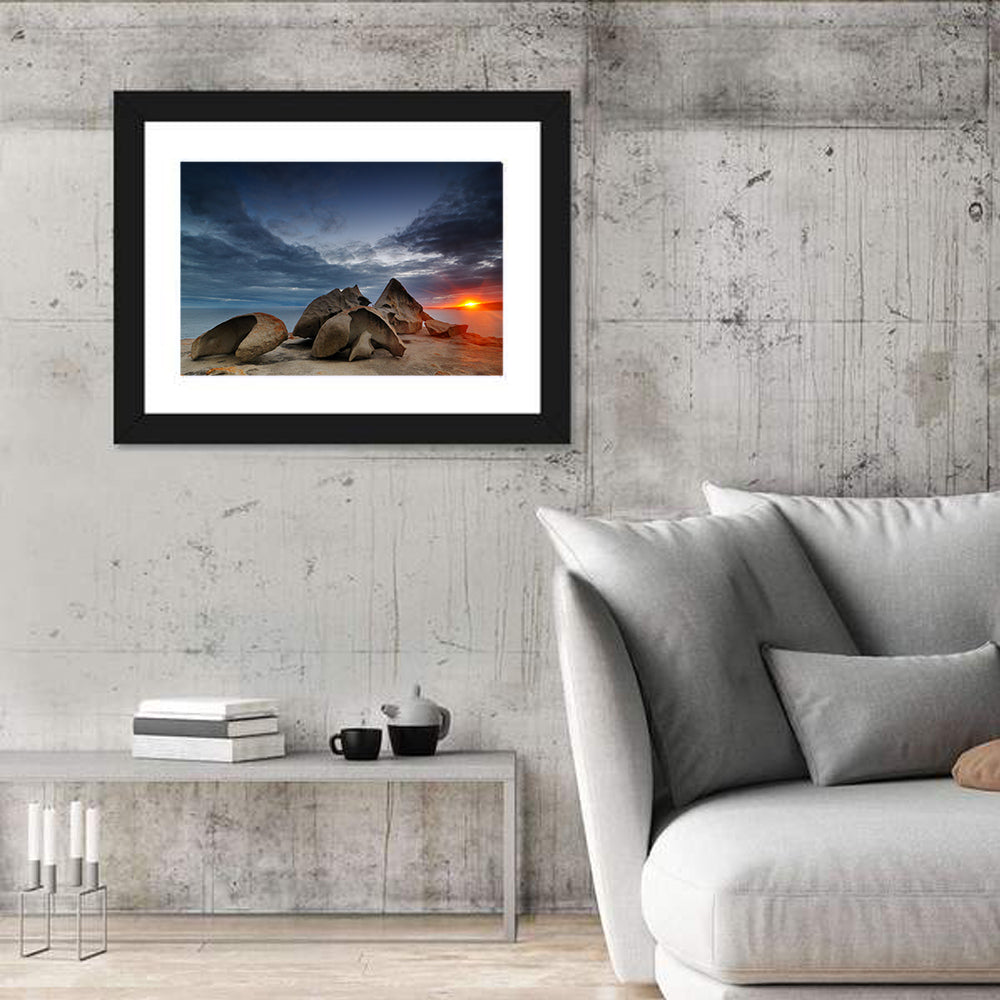 Remarkable Rocks Sunset, Kangaroo Island Wall Art in a room, landscape