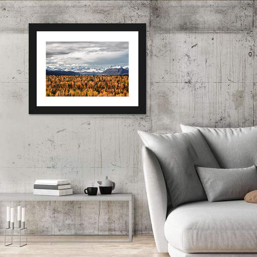 Talkeetna Autumn Landscape Wall Art in a room, landscape