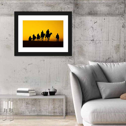 Camel Caravan Silhouette Wall Art