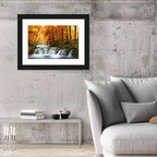 Autumn Forest Waterfall Wall Art