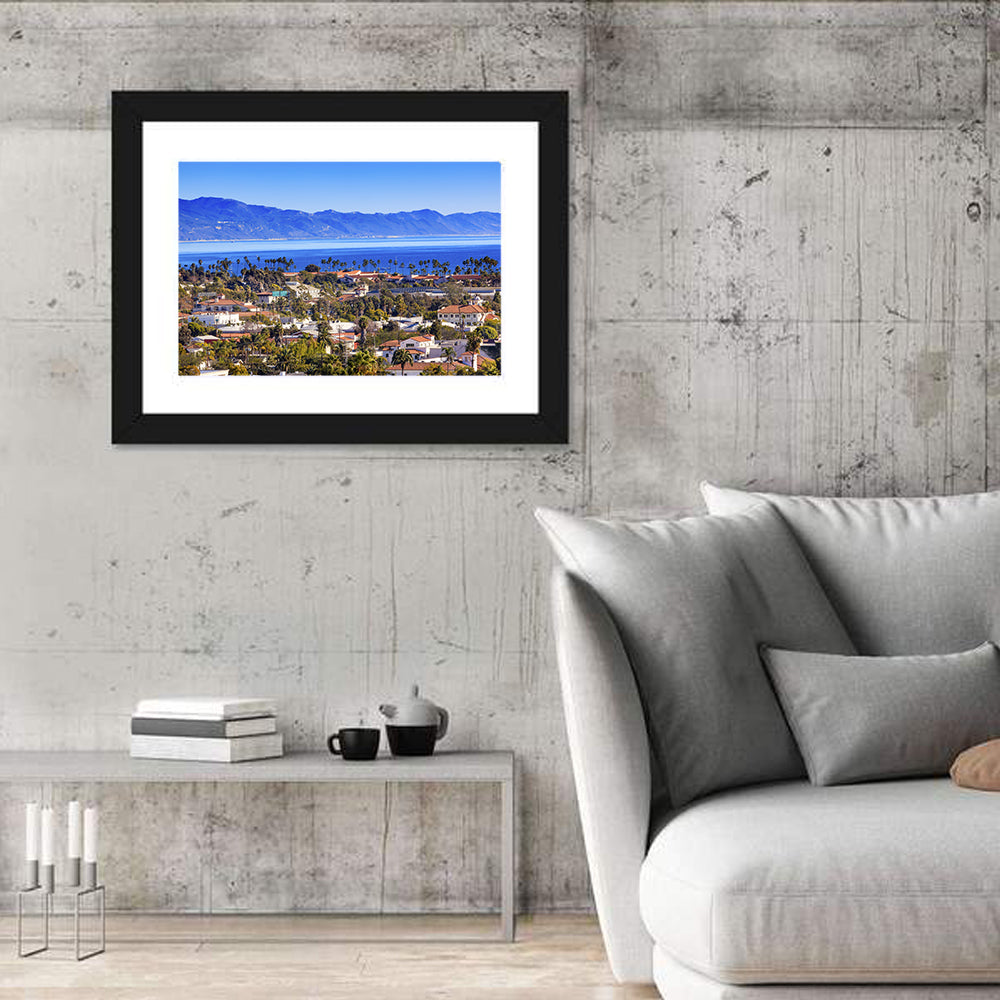 Santa Barbara Waterfront View Wall Art in a room, landscape