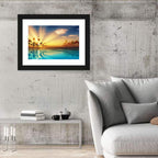 Turquoise Sunset Over Palm Island Wall Art