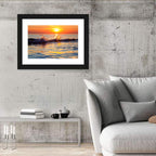 Lake Michigan Sunset Waves Wall Art