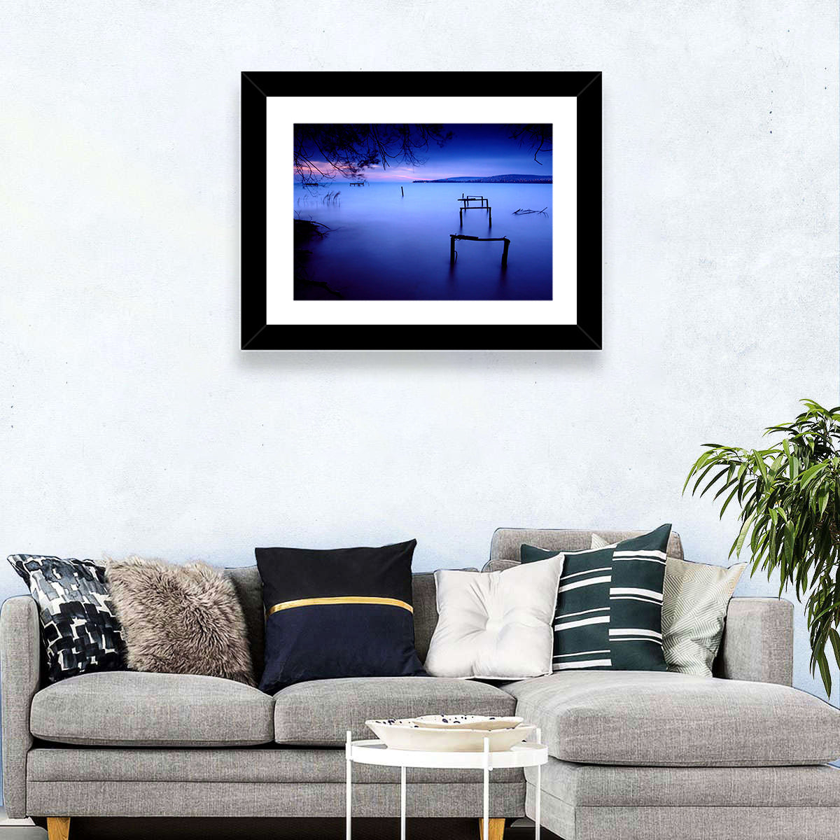 Lake Balaton at Twilight Wall Art in a room, landscape