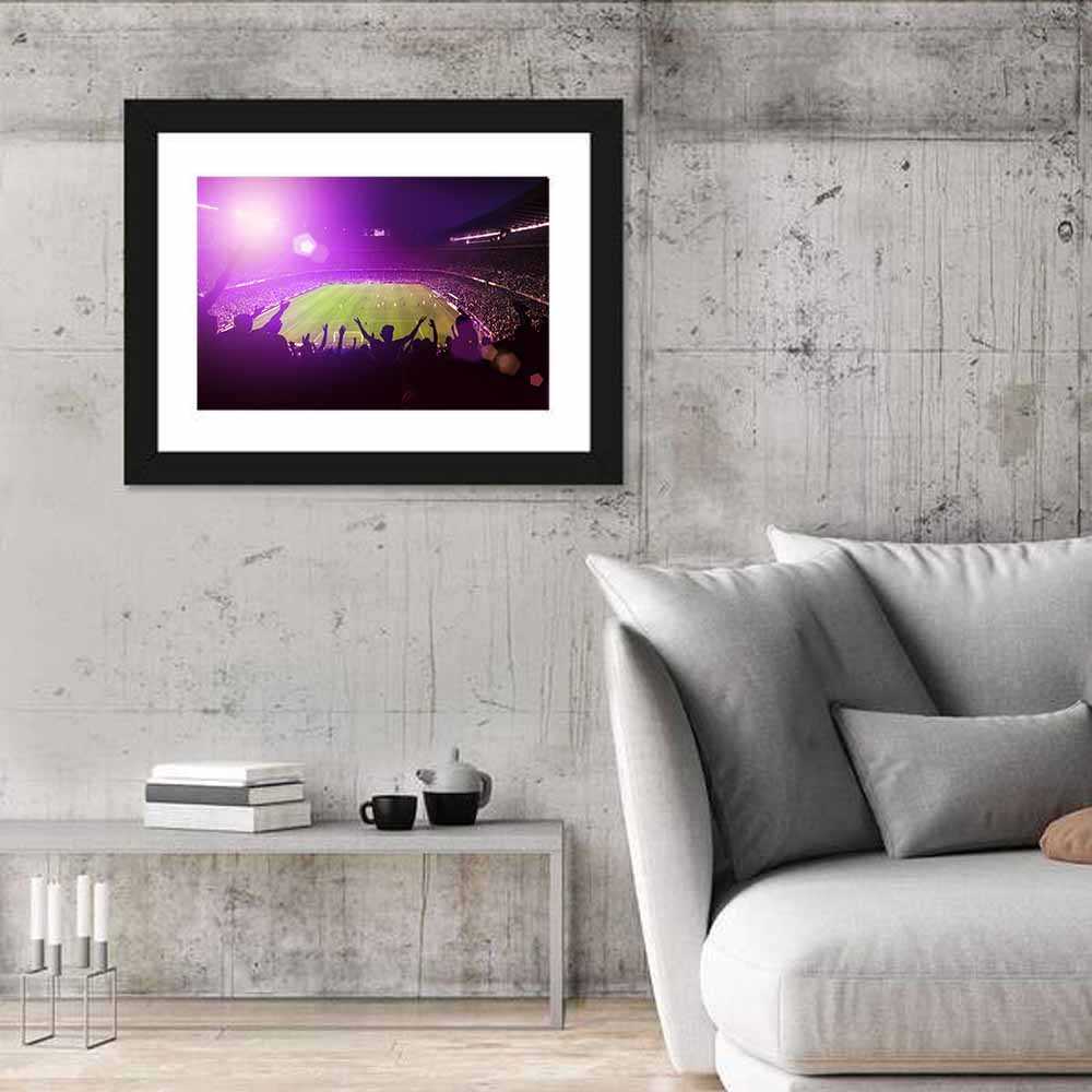 Night Football Stadium Crowd Wall Art