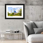 Blue Domed Mosque with Golden Minarets Wall Art