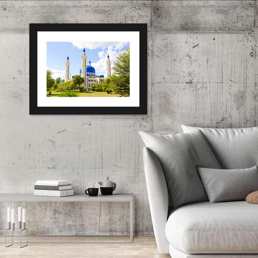 Blue Domed Mosque with Golden Minarets Wall Art