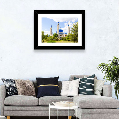 Blue Domed Mosque with Golden Minarets Wall Art