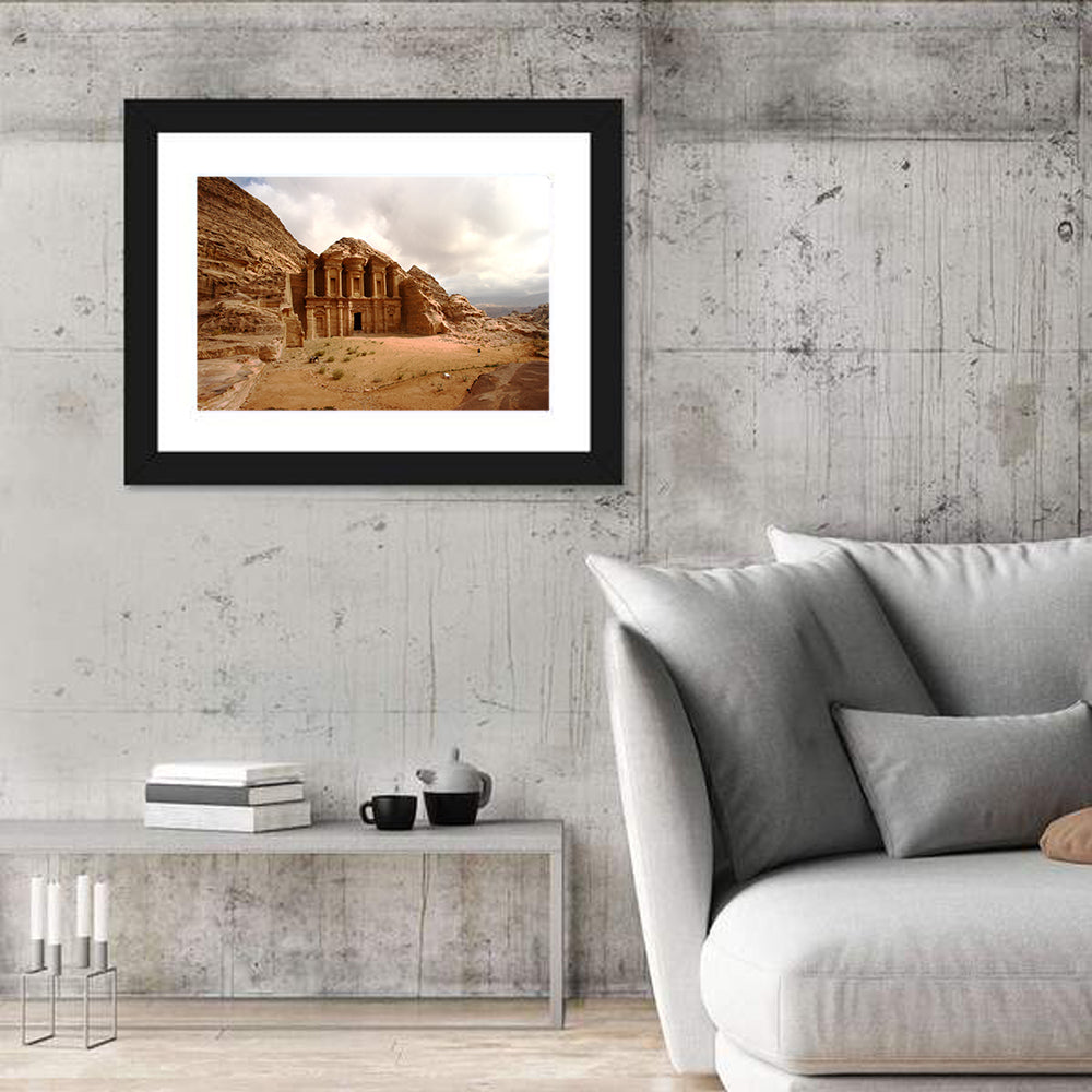 The Monastery of Petra, Jordan Wall Art in a room, landscape