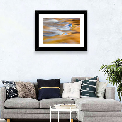 Golden Water Abstraction Wall Art
