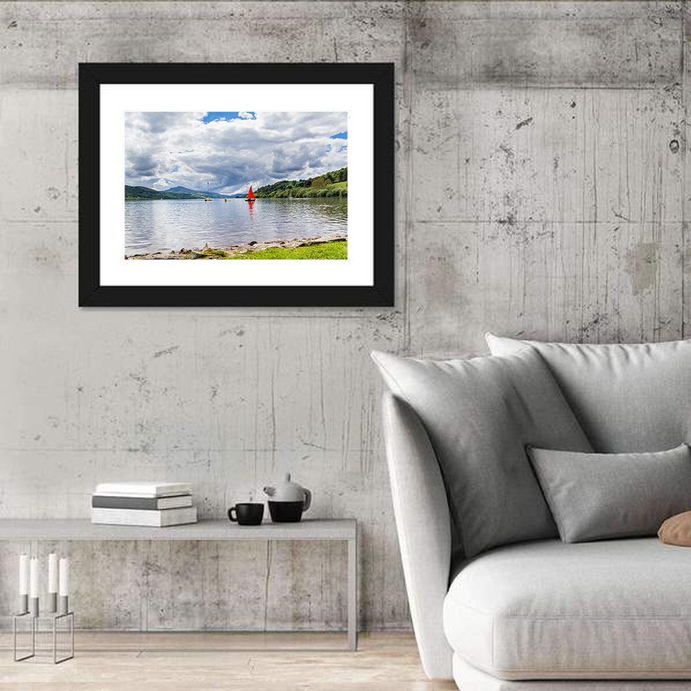 Bala Lake Sailboat Reflection Wall Art
