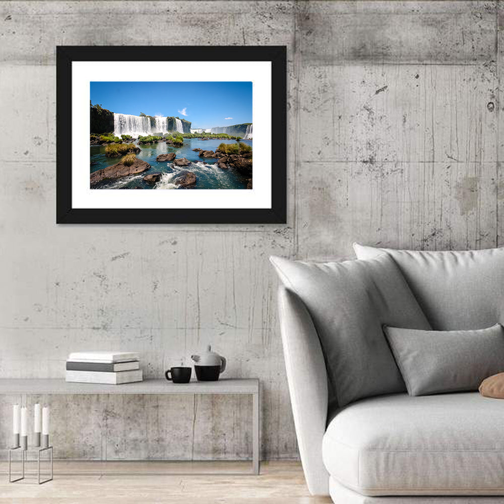 Iguazu River and Falls, Foz Do Iguaçu Wall Art in a room, landscape