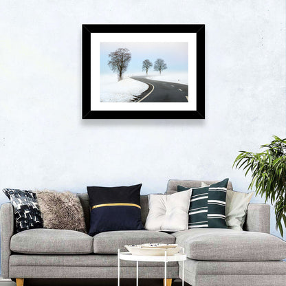 Foggy Winter Road Wall Art