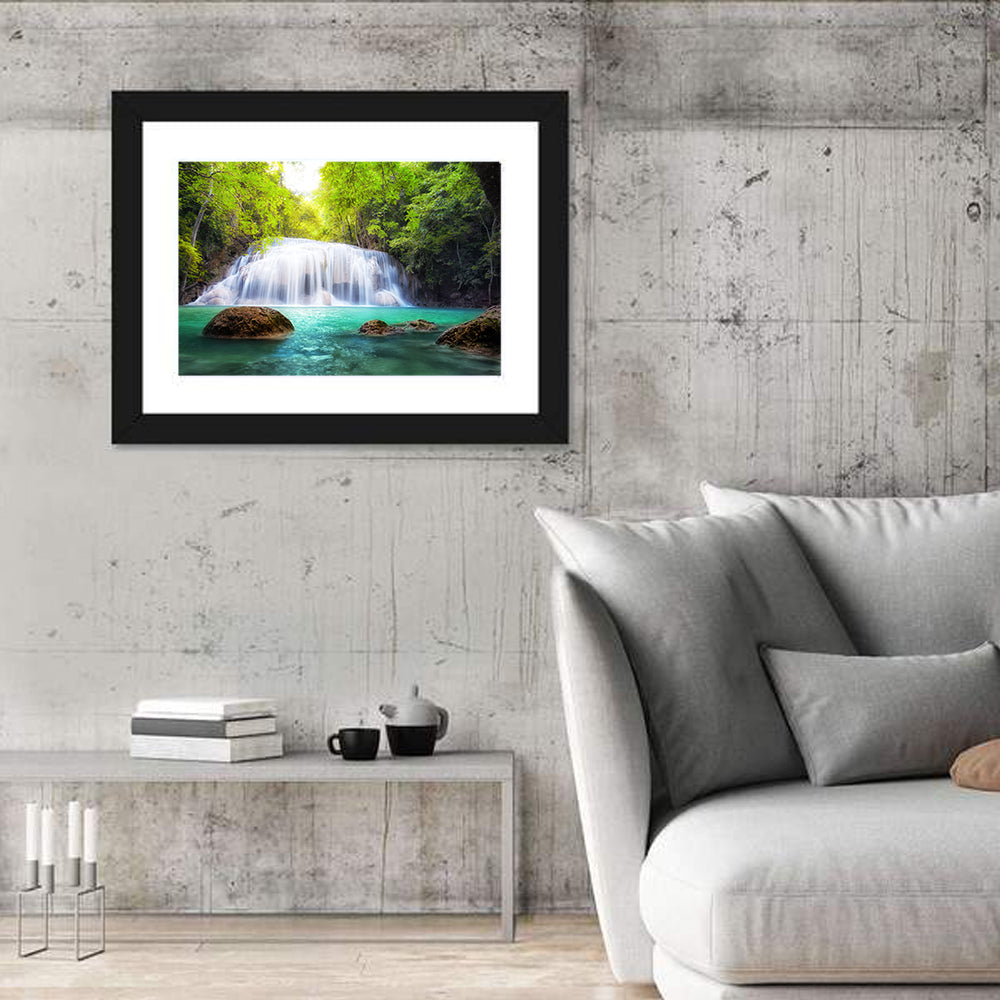Erawan Falls Turquoise Waterfall Wall Art