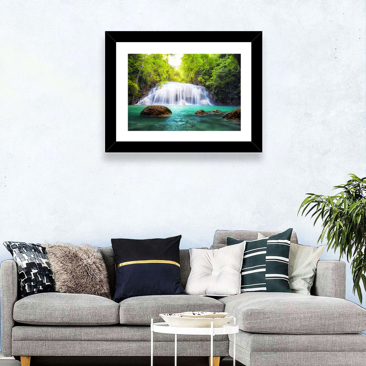 Erawan Falls Turquoise Waterfall Wall Art