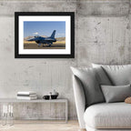 Fighter Jet Side Profile on Runway Wall Art