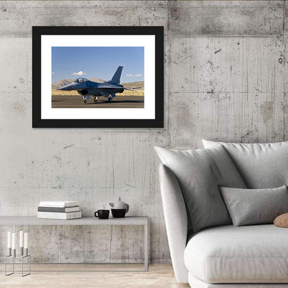 Fighter Jet Side Profile on Runway Wall Art