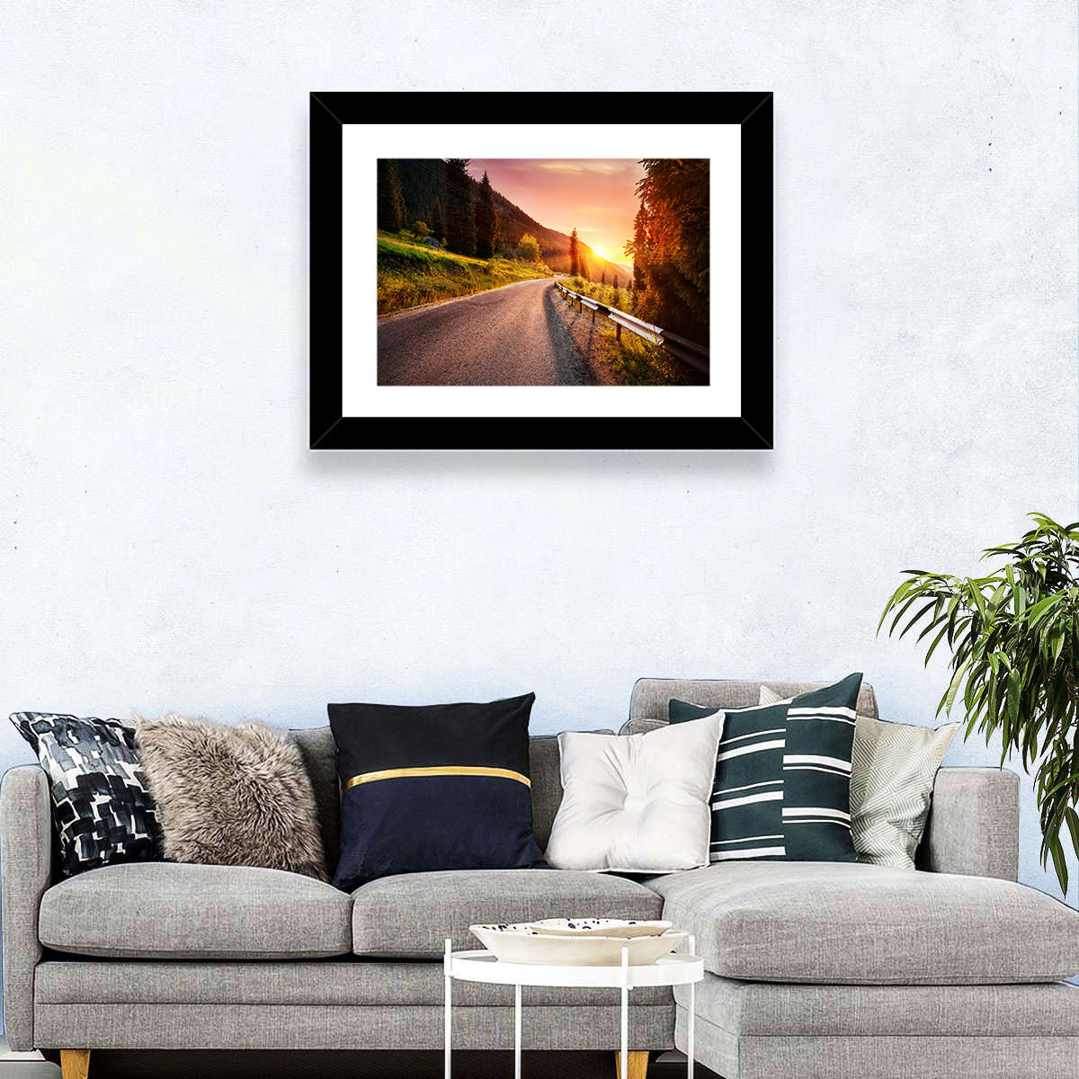 Golden Hour Mountain Road Wall Art