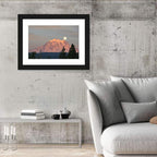 Mount Rainier Alpenglow with Full Moon Wall Art